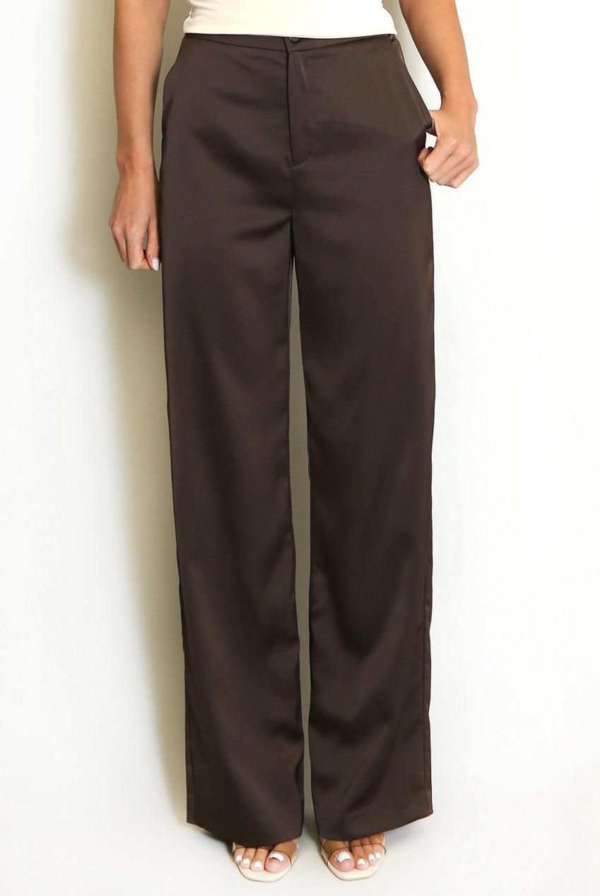 Brown Satin Trousers