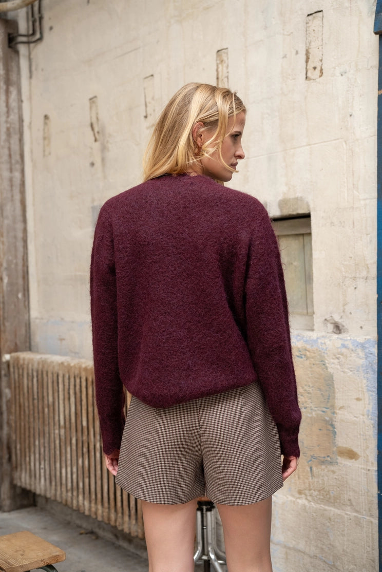 Burgundy Scalloped Knit