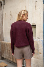 Burgundy Scalloped Knit