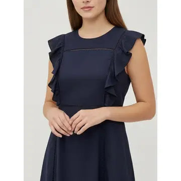 Navy Flared Ruffle Dress Soho Market Boutique Navy Flared Ruffle Dress Soho Market Boutique