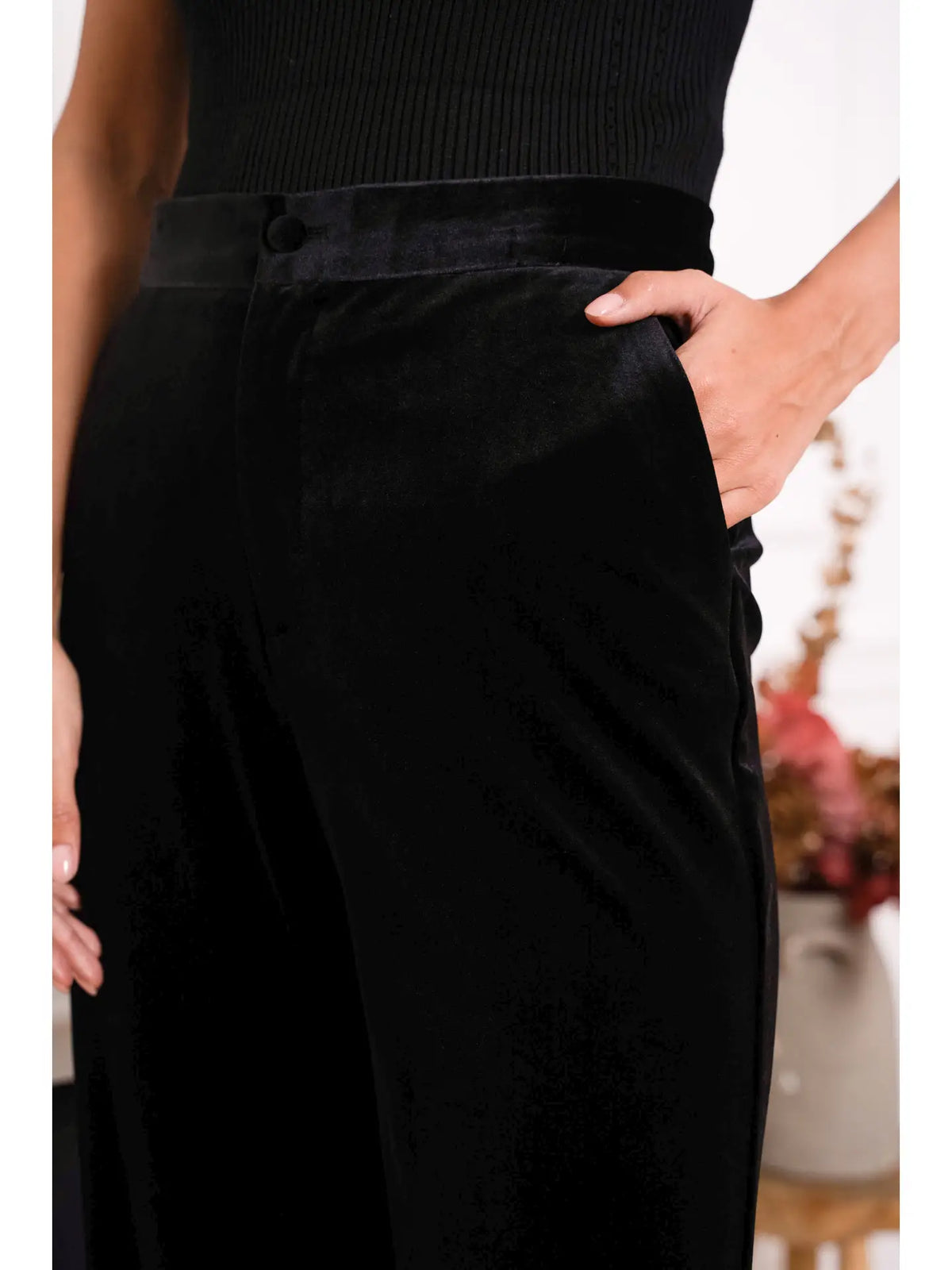 Black Velvet Trousers