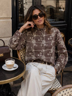 Brown Elowen Embroidered Blouse