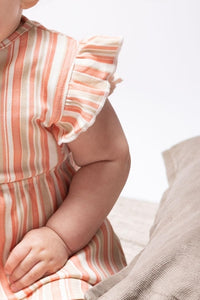 Coral Striped Dress