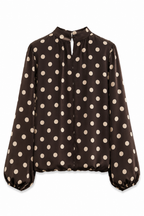 Brown Polka Dot  Elara Blouse