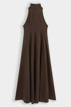 Brown Sofia Halter Maxi Dress