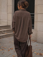 Brown Oversized Corduroy Shirt