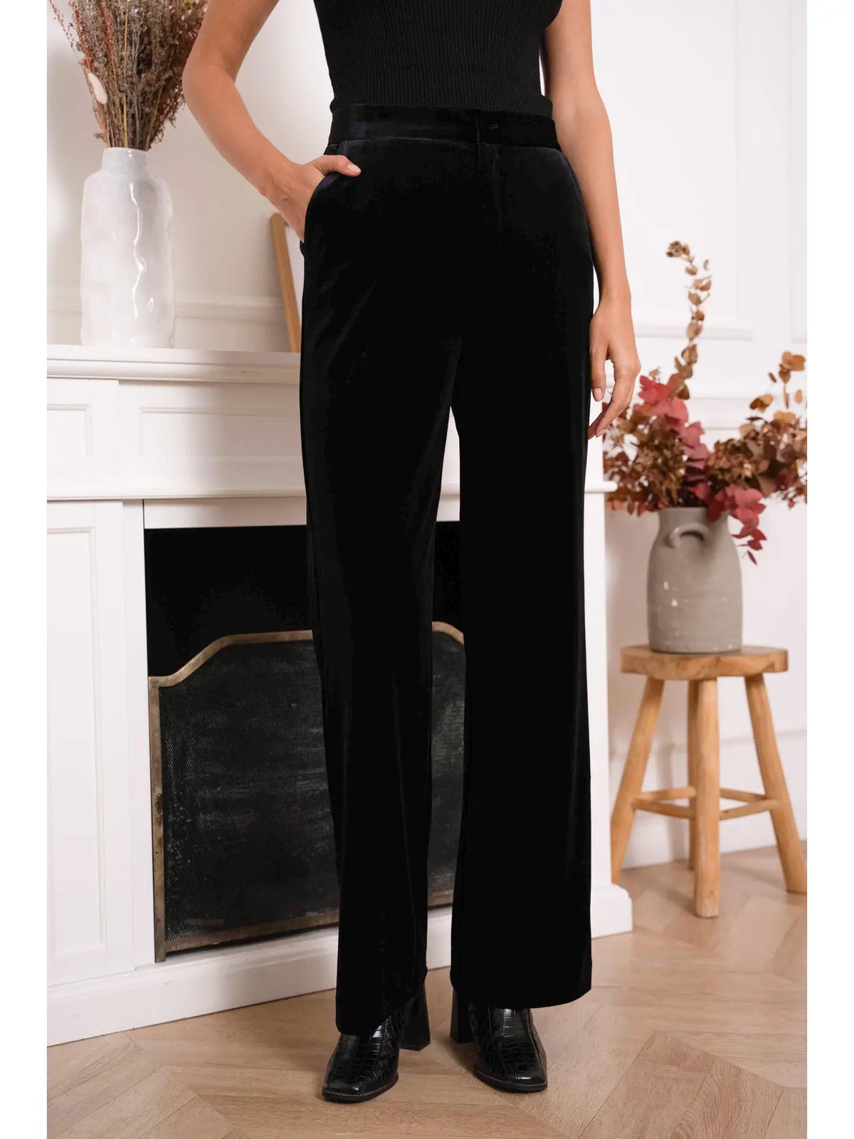 Black Velvet Trousers