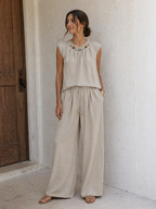 Beige Beaded Co-ord Set