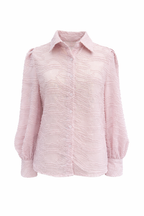 Pink Textured Sheer Blouse