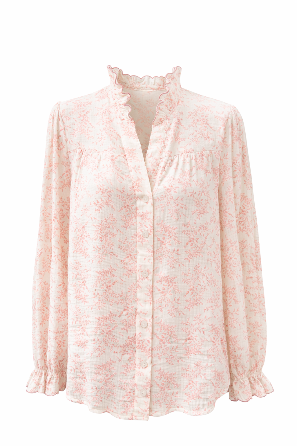 Pink Vintage Floral Blouse