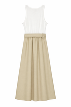 Luna Two Toned Belted Midi Dress