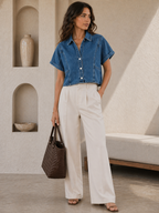 Cropped Denim Shirt