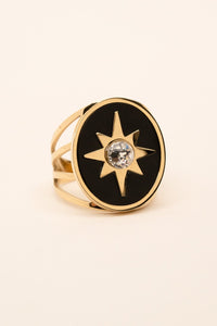 Madina Black Mother of Pearl Ring